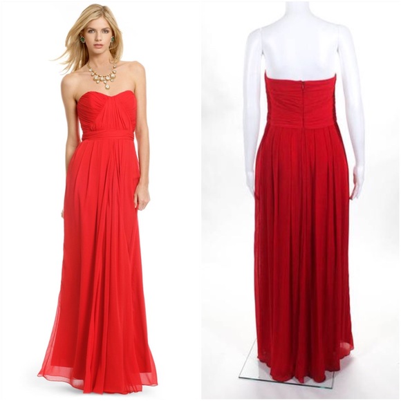 Badgley Mischka Dresses & Skirts - Badgley Mischka Bright Red Strapless Fay
